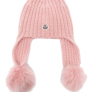 Moncler logo-appliqué pompom beanie