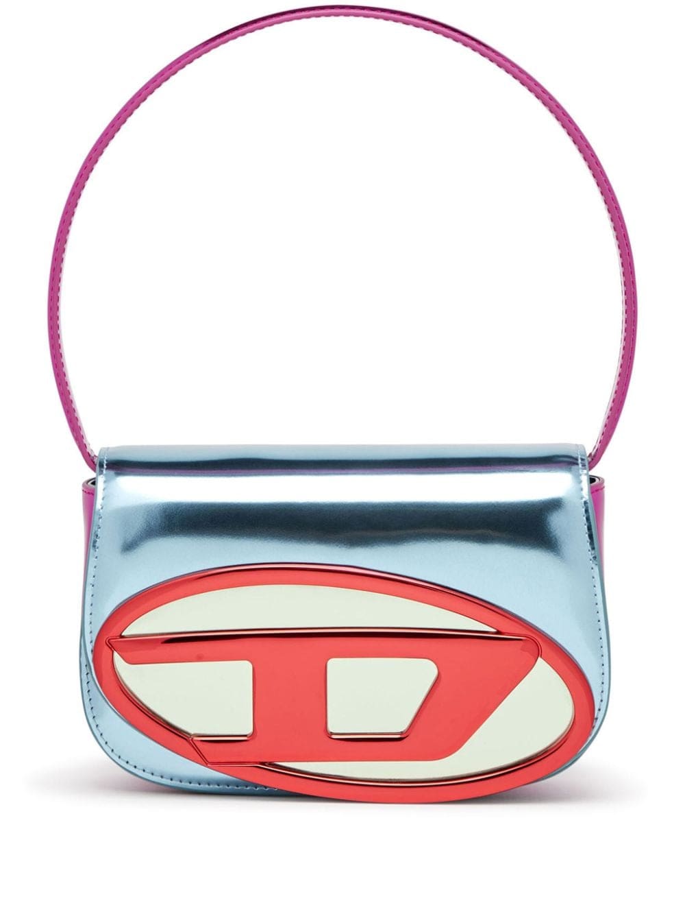 Diesel 1DR mirrored-finish shoulder bag