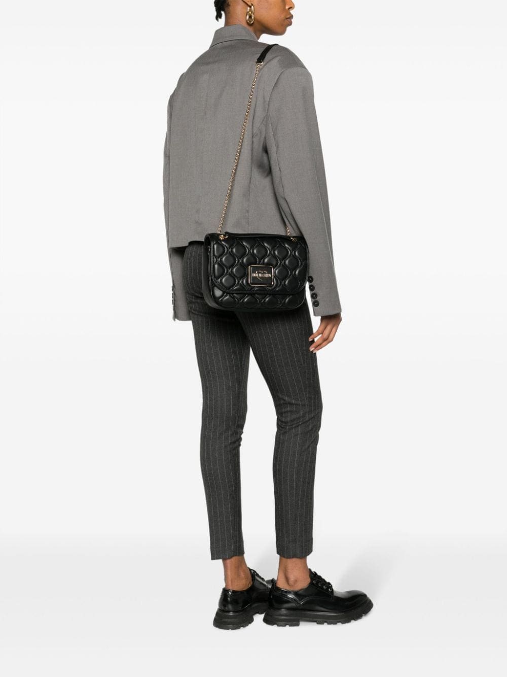 Love Moschino logo-plaque leather shoulder bag - Image 2