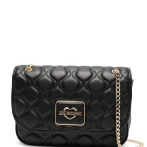 Love Moschino logo-plaque leather shoulder bag