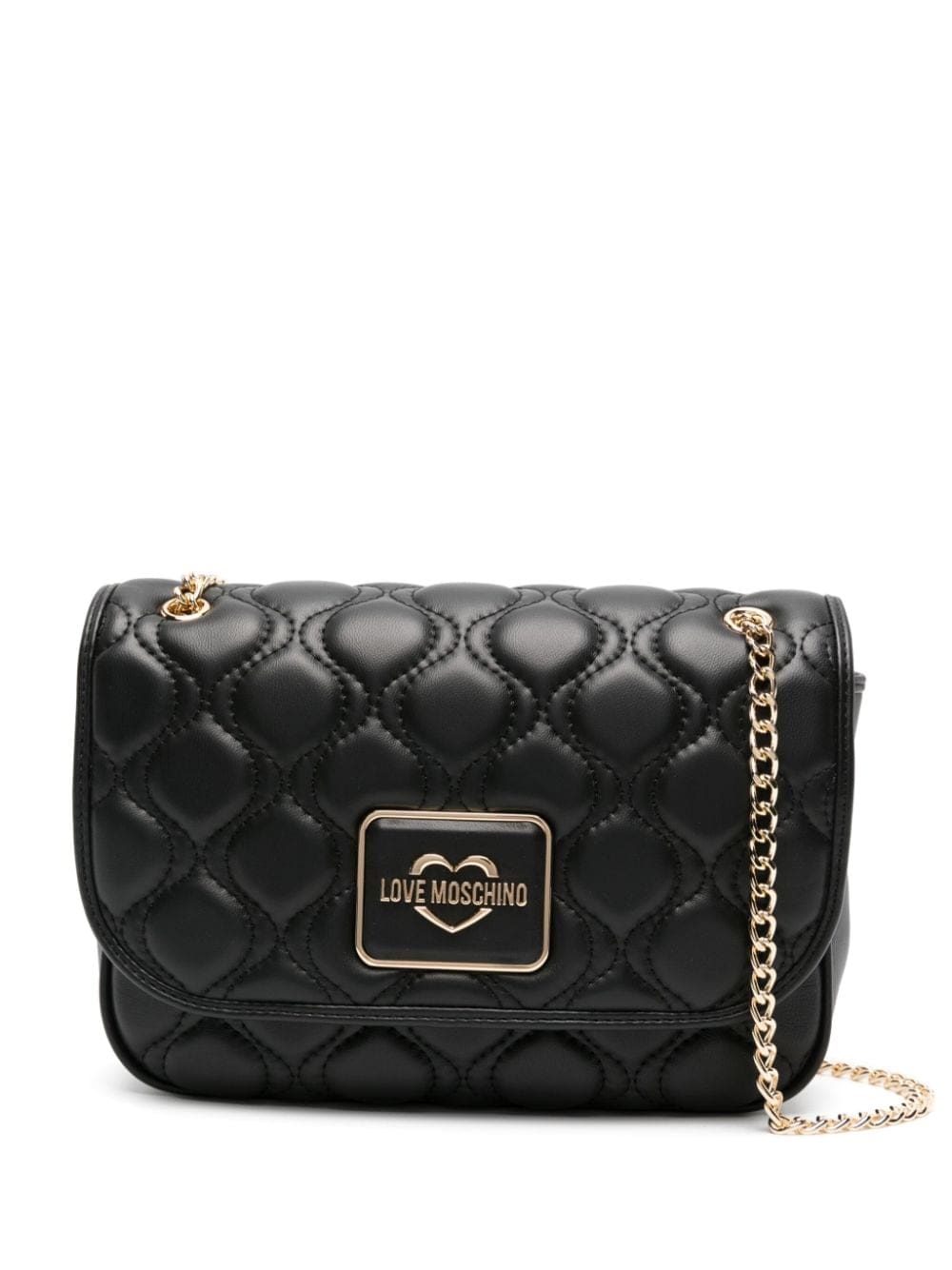 Love Moschino logo-plaque leather shoulder bag