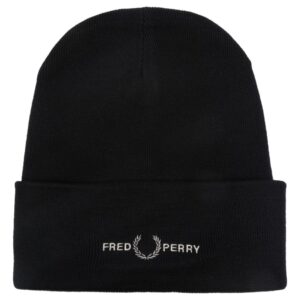Fred Perry logo-embroidered knitted beanie