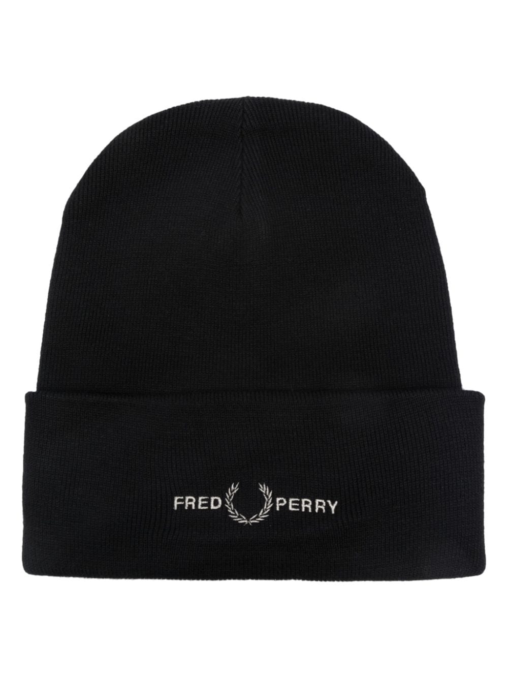 Fred Perry logo-embroidered knitted beanie
