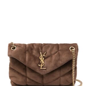 Saint Laurent Loulou Puffer small suede shoulder bag