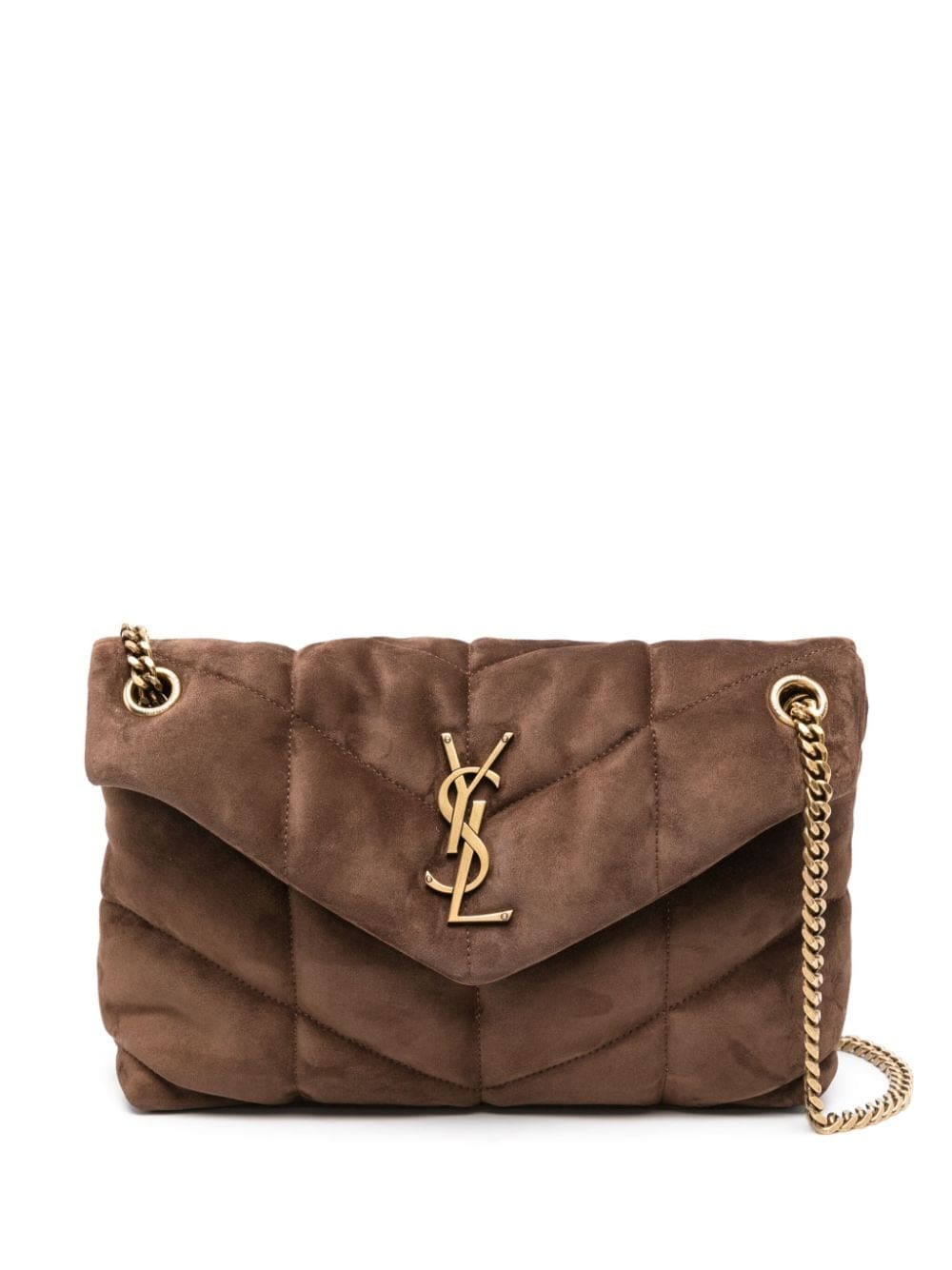 Saint Laurent Loulou Puffer small suede shoulder bag