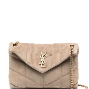 Saint Laurent small Loulou Puffer suede shoulder bag