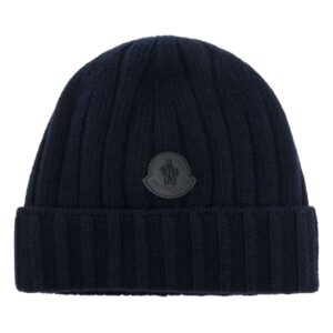 Moncler logo-appliqué knitted beanie