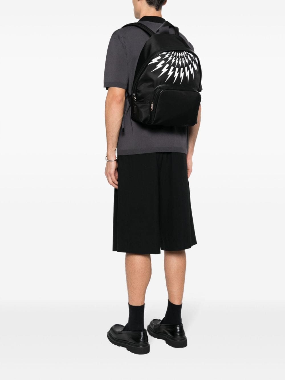Neil Barrett Thunderbolt-print zipped backpack - Image 2