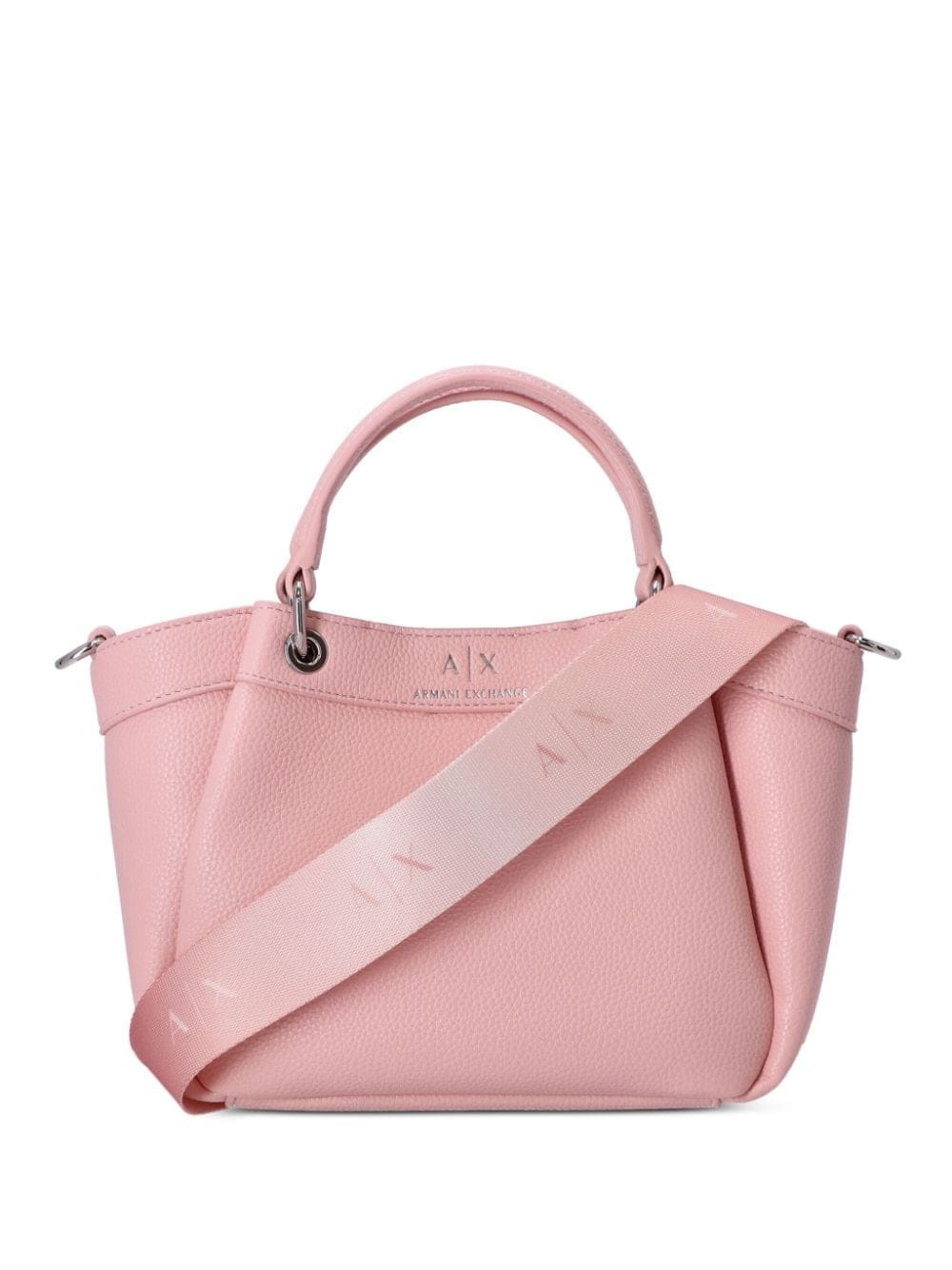 Armani Exchange logo-strap pebbled tote bag