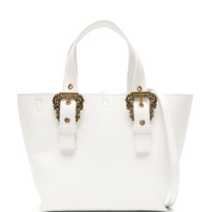 Versace Jeans Couture Baroque-buckle grain-texture tote bag