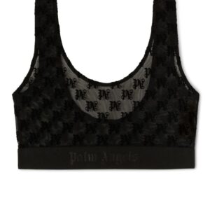 Palm Angels monogram-motif lace bra