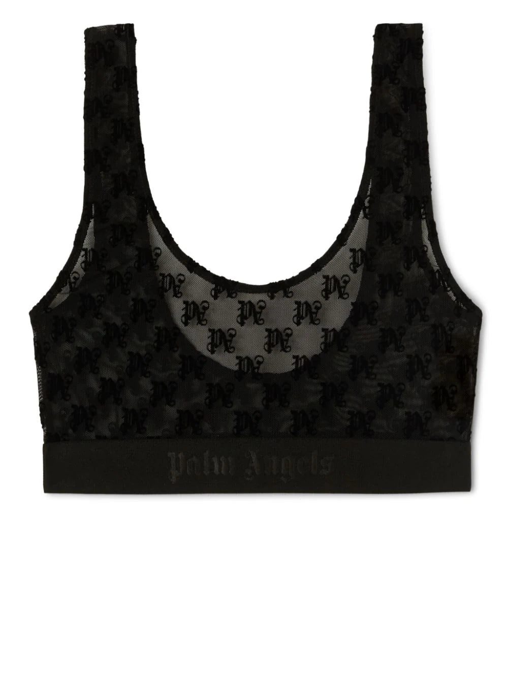 Palm Angels monogram-motif lace bra