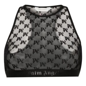 Palm Angels monogram-motif lace bra