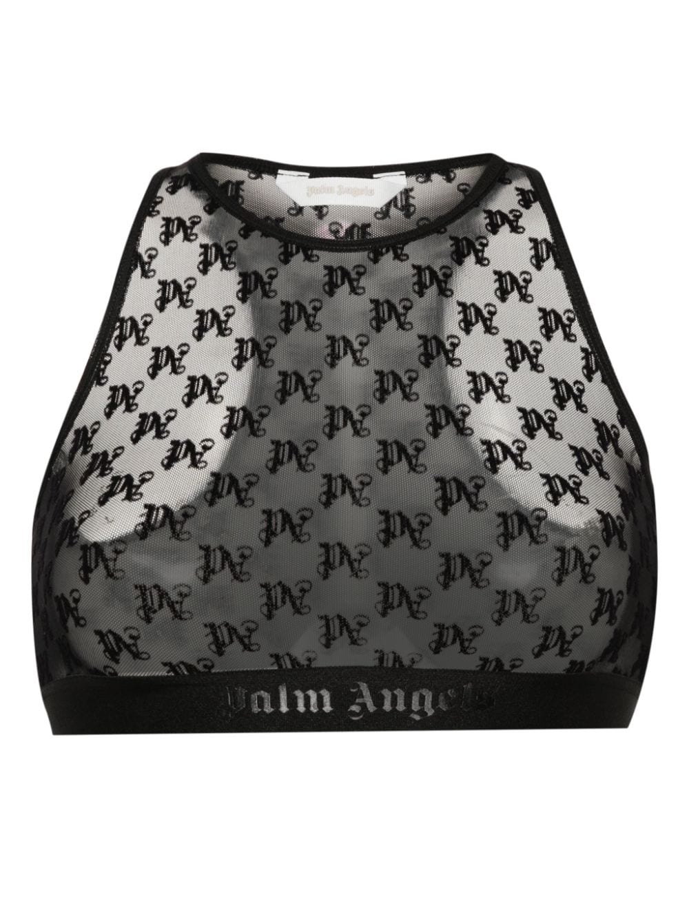 Palm Angels monogram-motif lace bra