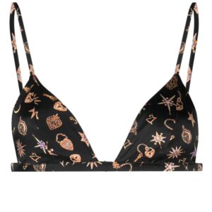 Fleur Du Mal Luxe graphic-print triangle-cup bra