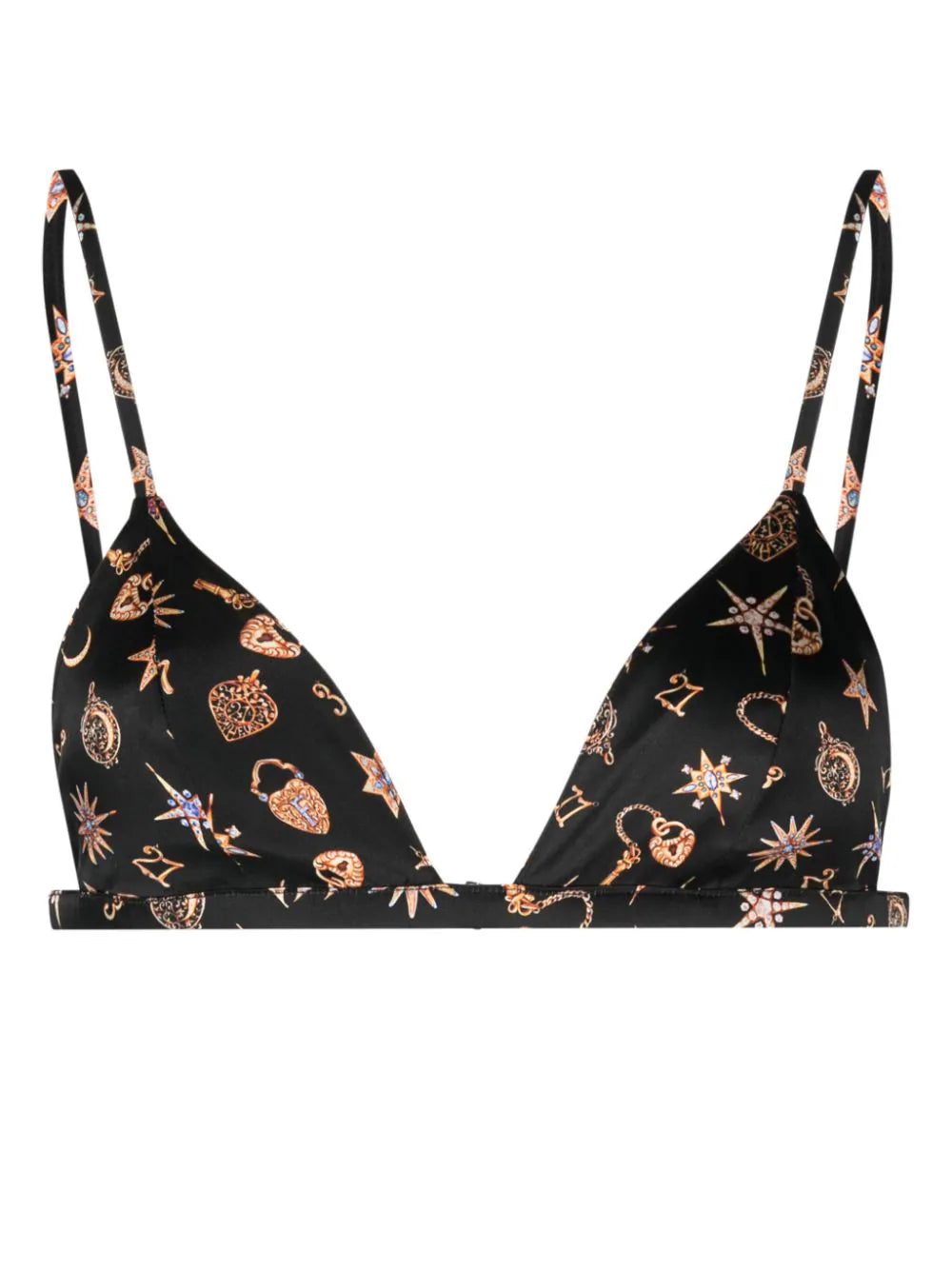 Fleur Du Mal Luxe graphic-print triangle-cup bra