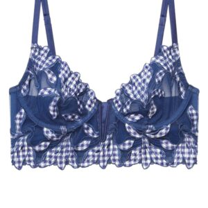Fleur Du Mal Lily gingham-checked bra