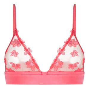 Fleur Du Mal Petal floral-appliqué triangle-cup braletter