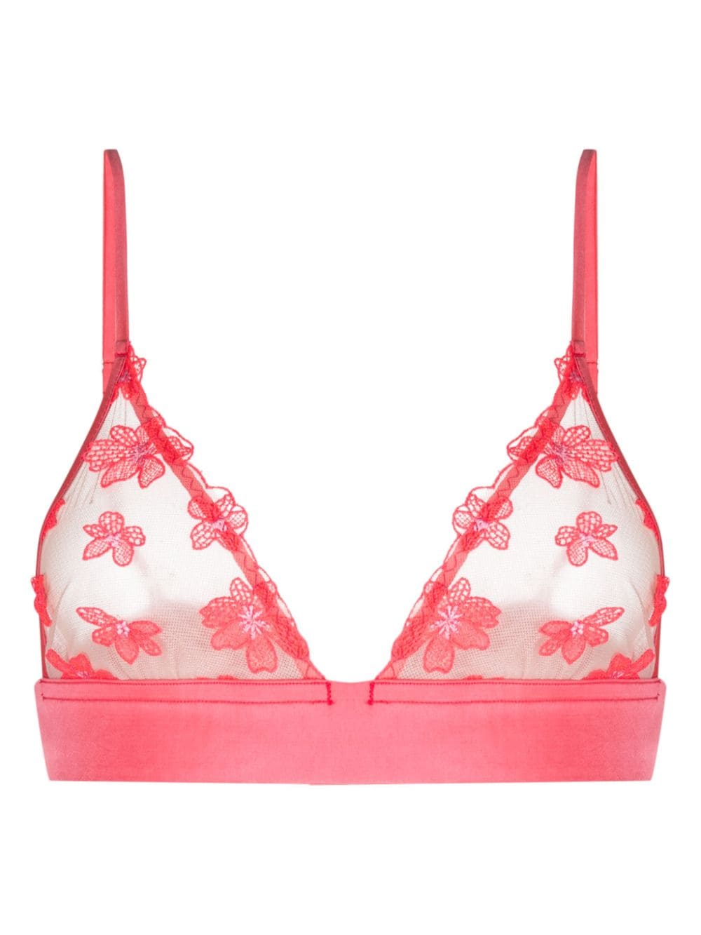 Fleur Du Mal Petal floral-appliqué triangle-cup braletter