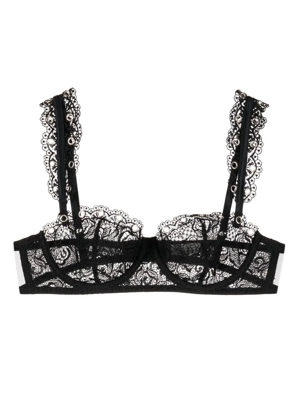 Fleur Du Mal floral-lace balconette bra