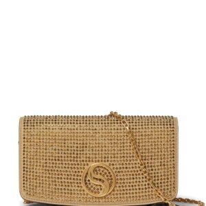 Stella McCartney S-Wave crystal-embellished wallet-on-chain