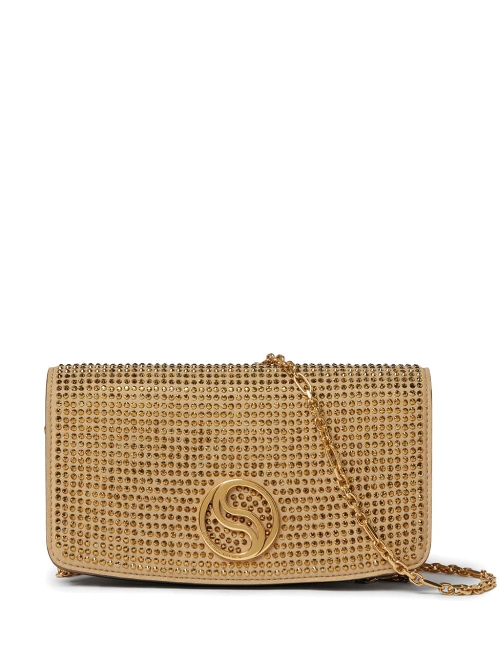 Stella McCartney S-Wave crystal-embellished wallet-on-chain