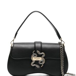 Just Cavalli metallic snake-detail leather crossbody bag