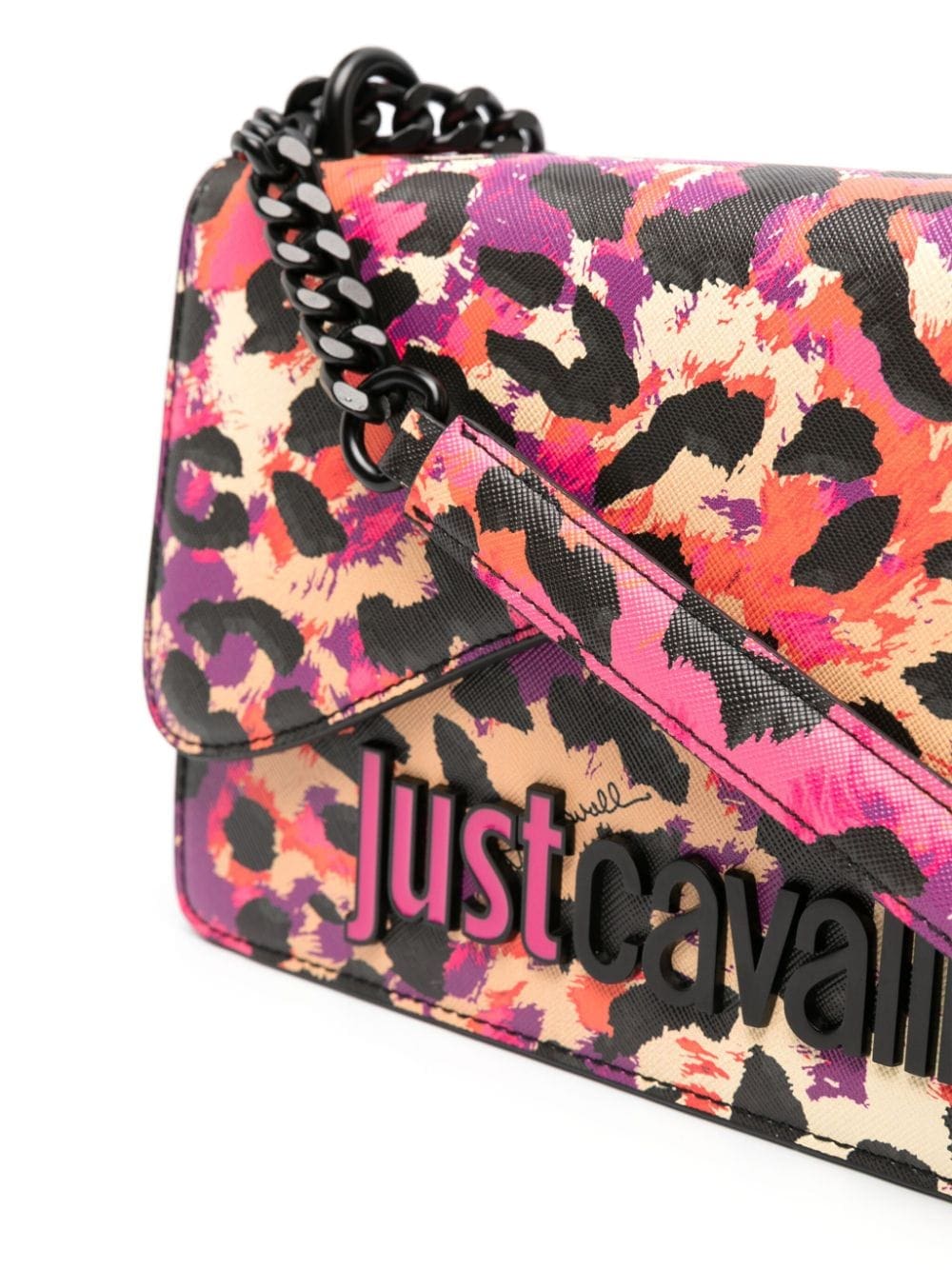 Just Cavalli logo-lettering leopard-print shoulder bag - Image 4
