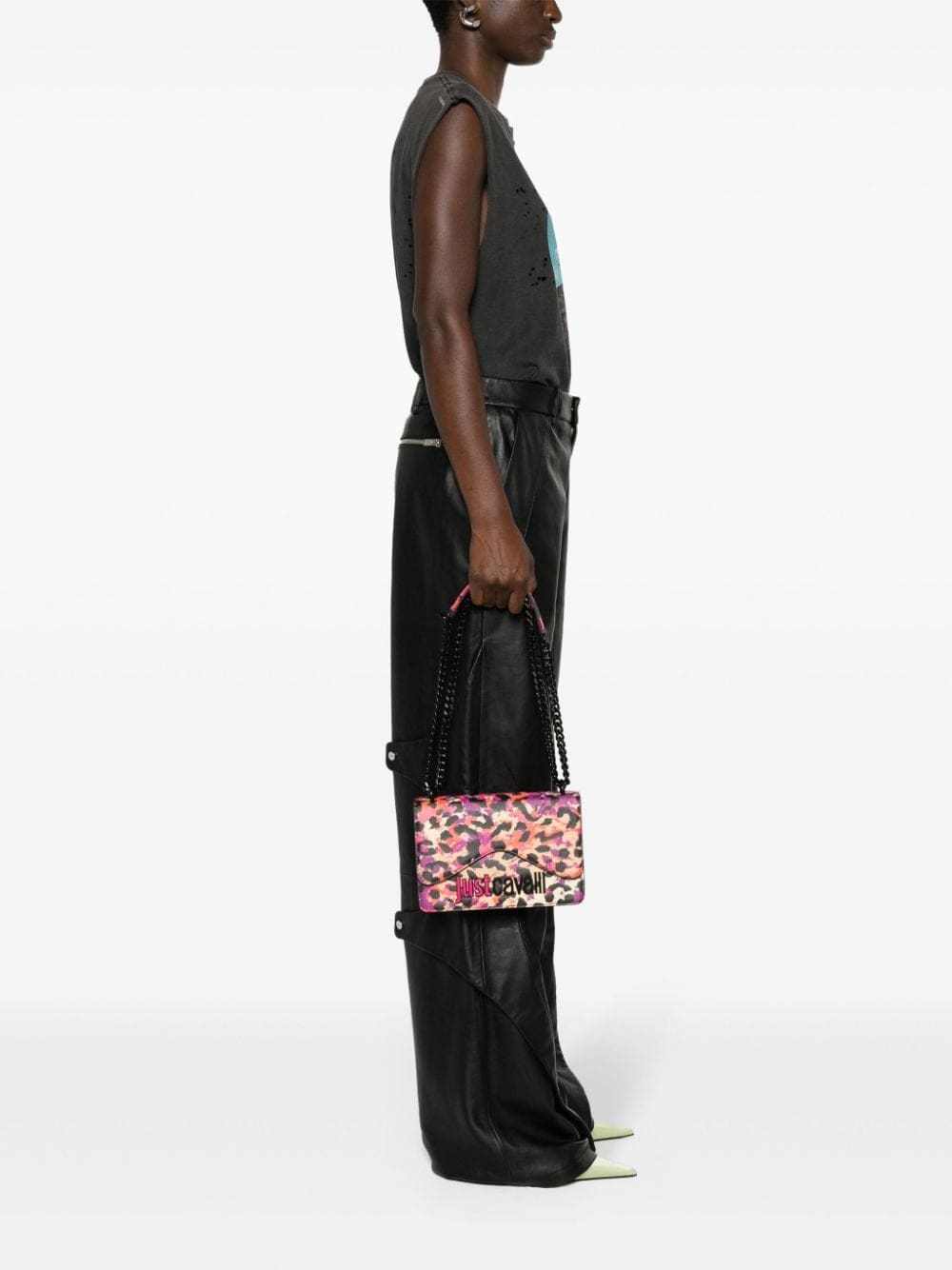 Just Cavalli logo-lettering leopard-print shoulder bag - Image 2