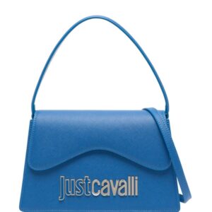 Just Cavalli logo-lettering saffiano-leather tote bag