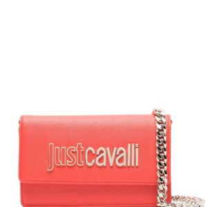 Just Cavalli Range logo-plaque textured crossbody bag