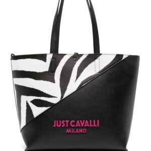Just Cavalli zebra-print panelled tote bag