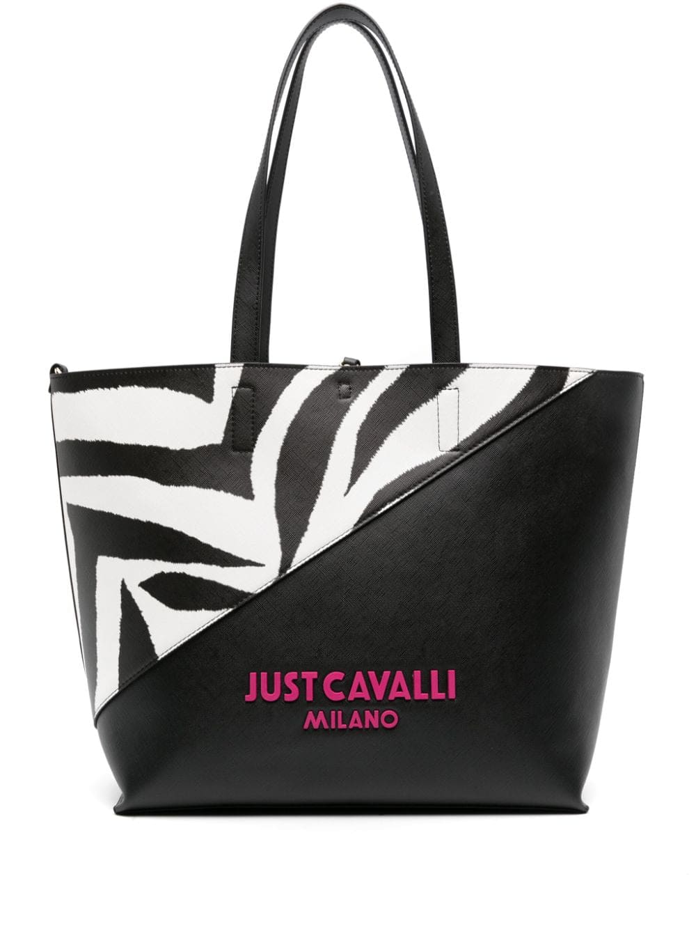 Just Cavalli zebra-print panelled tote bag