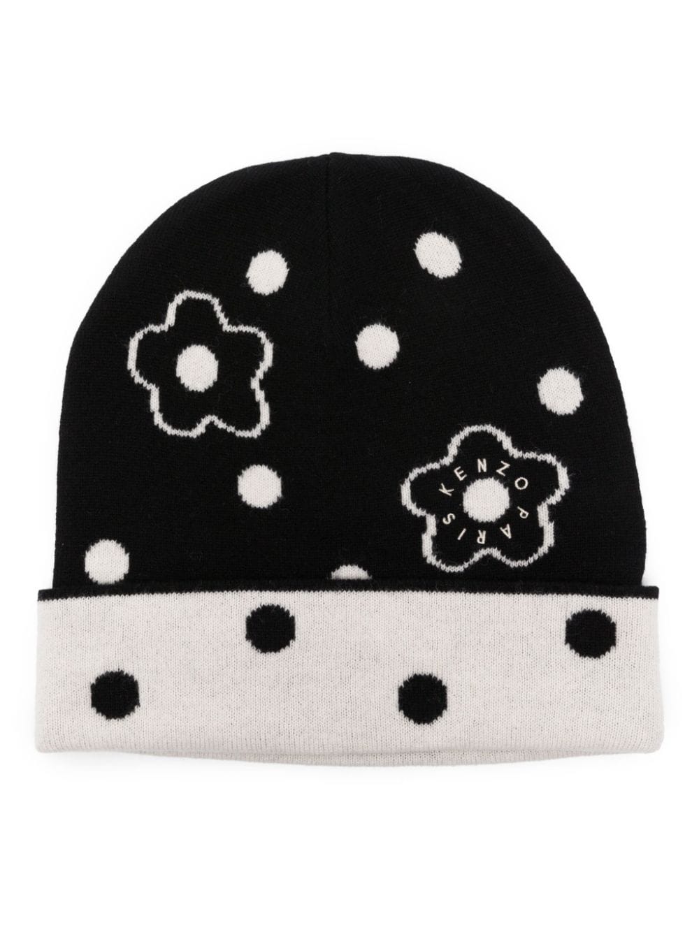 Kenzo logo-intarsia knitted wool beanie