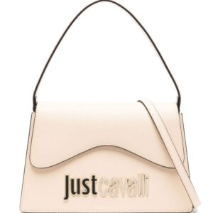 Just Cavalli logo-lettering saffiano-leather tote bag