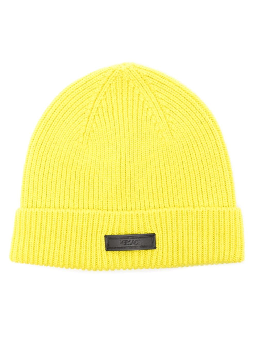 Versace logo-patch wool beanie