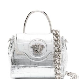 Versace small La Medusa leather tote bag