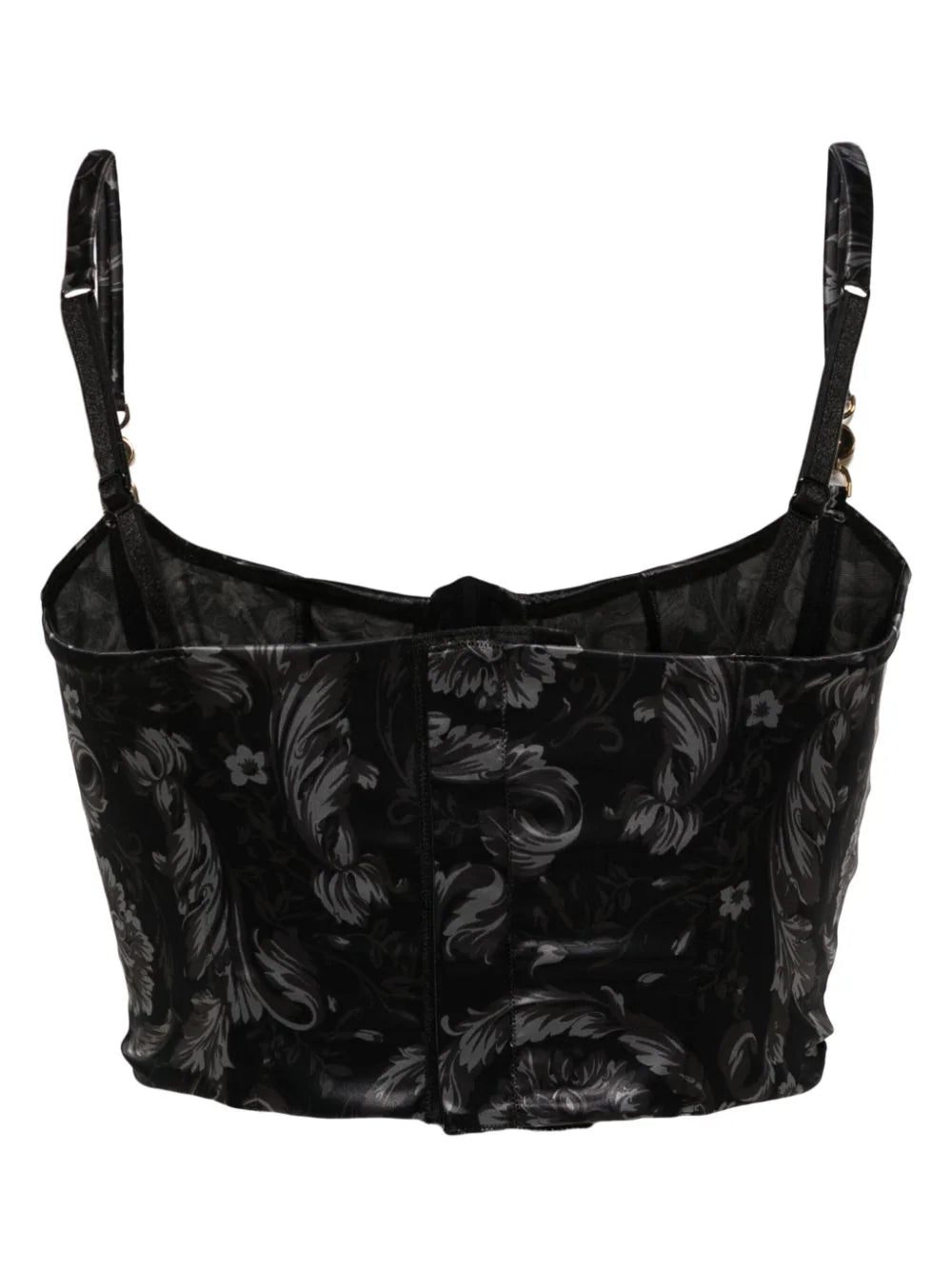 Versace Barocco-print satin bustier top - Image 2