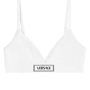 Versace  logo-patch cotton-blend bra