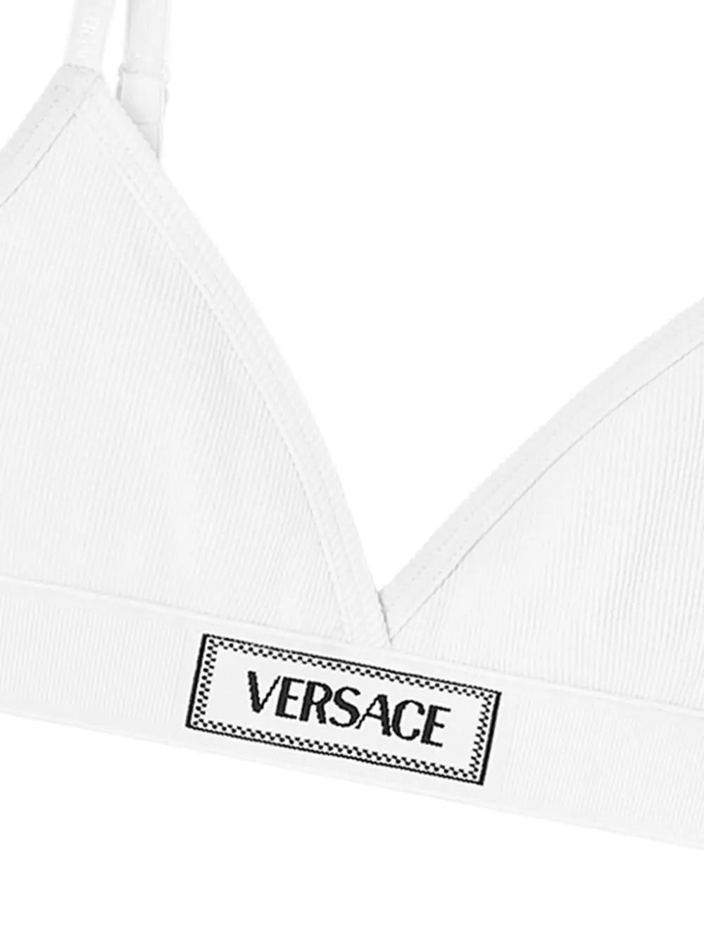 Versace logo-patch cotton-blend bra - Image 2