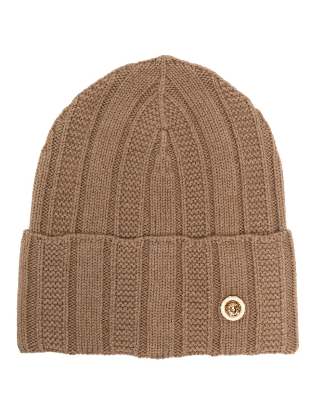 Versace Medusa-plaque ribbed beanie