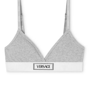 Versace  logo-patch cotton-blend bra