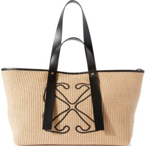 Off-White Arrows raffia tote bag