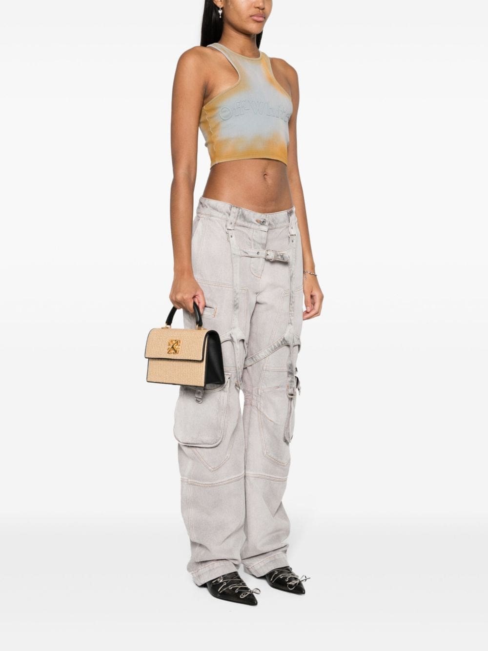 Off-White Jitney 1.4 raffia tote bag - Image 2