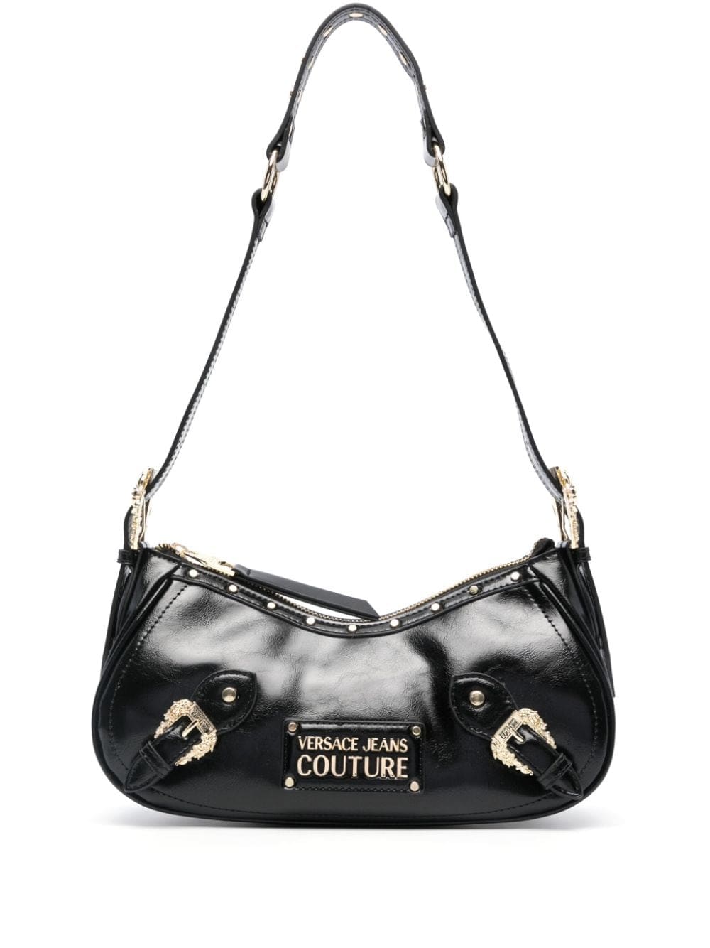 Versace Jeans Couture logo-patch faux-leather shoulder bag