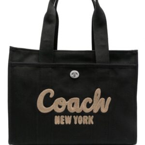 Coach logo-embroidered canvas tote bag