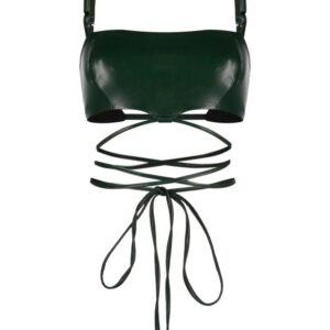 Patrizia Pepe coated-finish bandeau-style bra