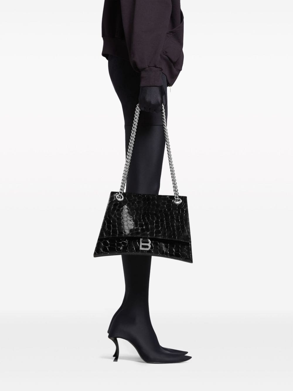 Balenciaga medium Crush crocodile-effect shoulder bag - Image 2