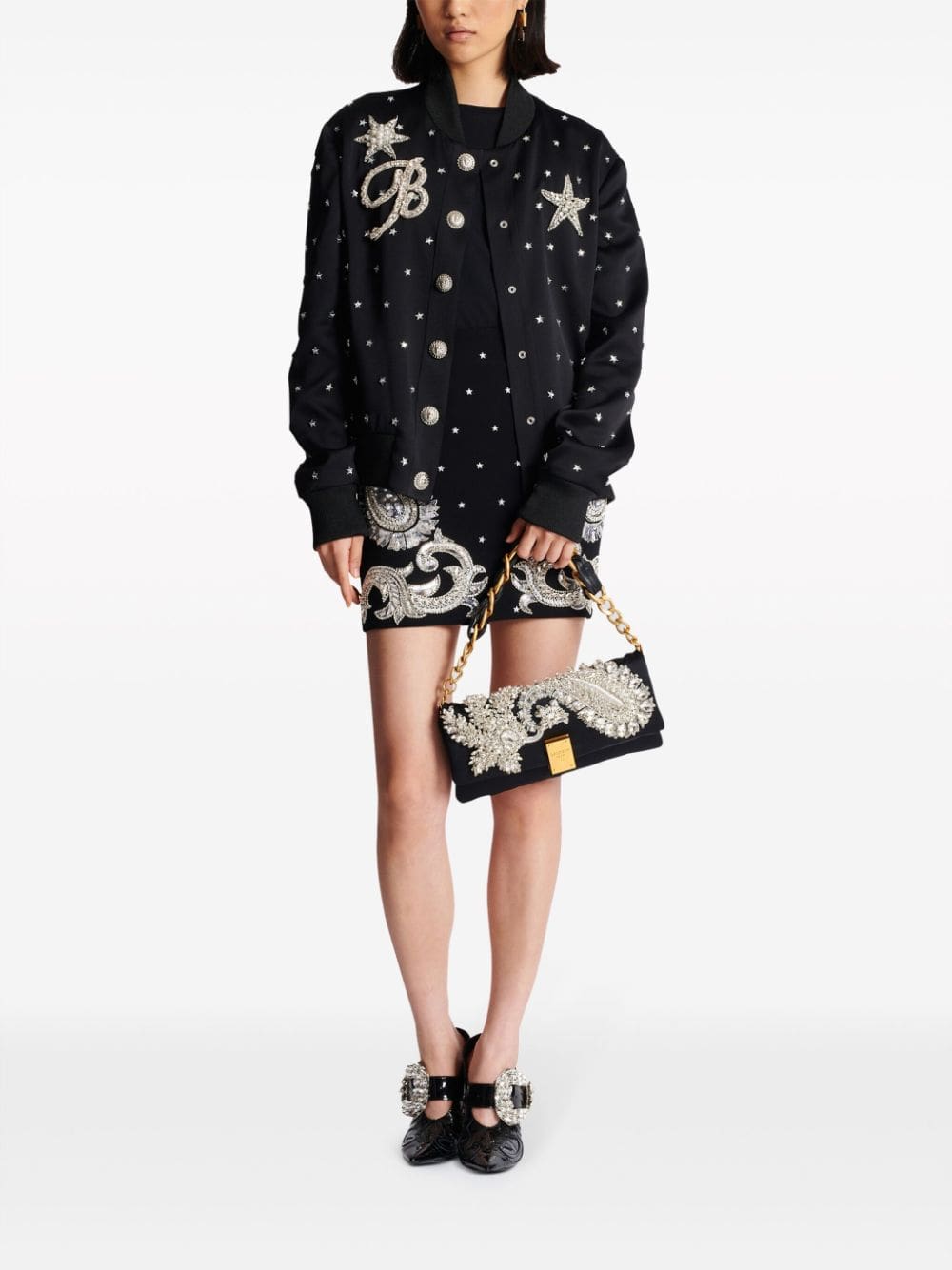 Balmain 1945 Soft embroidered clutch bag - Image 2