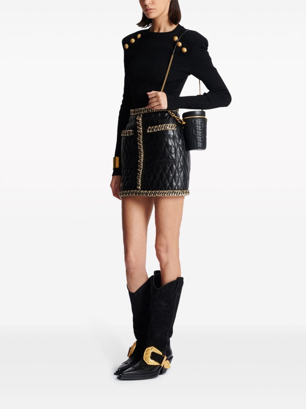 Balmain 1945 quilted leather minaudière bag - Image 2